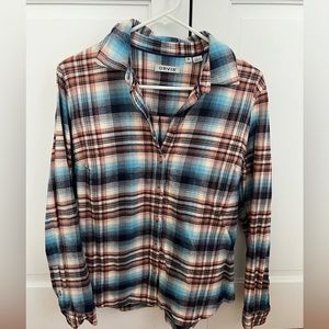 Orvis flannel long sleeve shirt Size M Medium